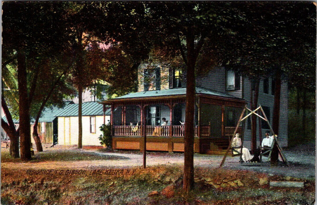 Vintage Postcard Gibson House Front Porch, Lake Keuka, New York