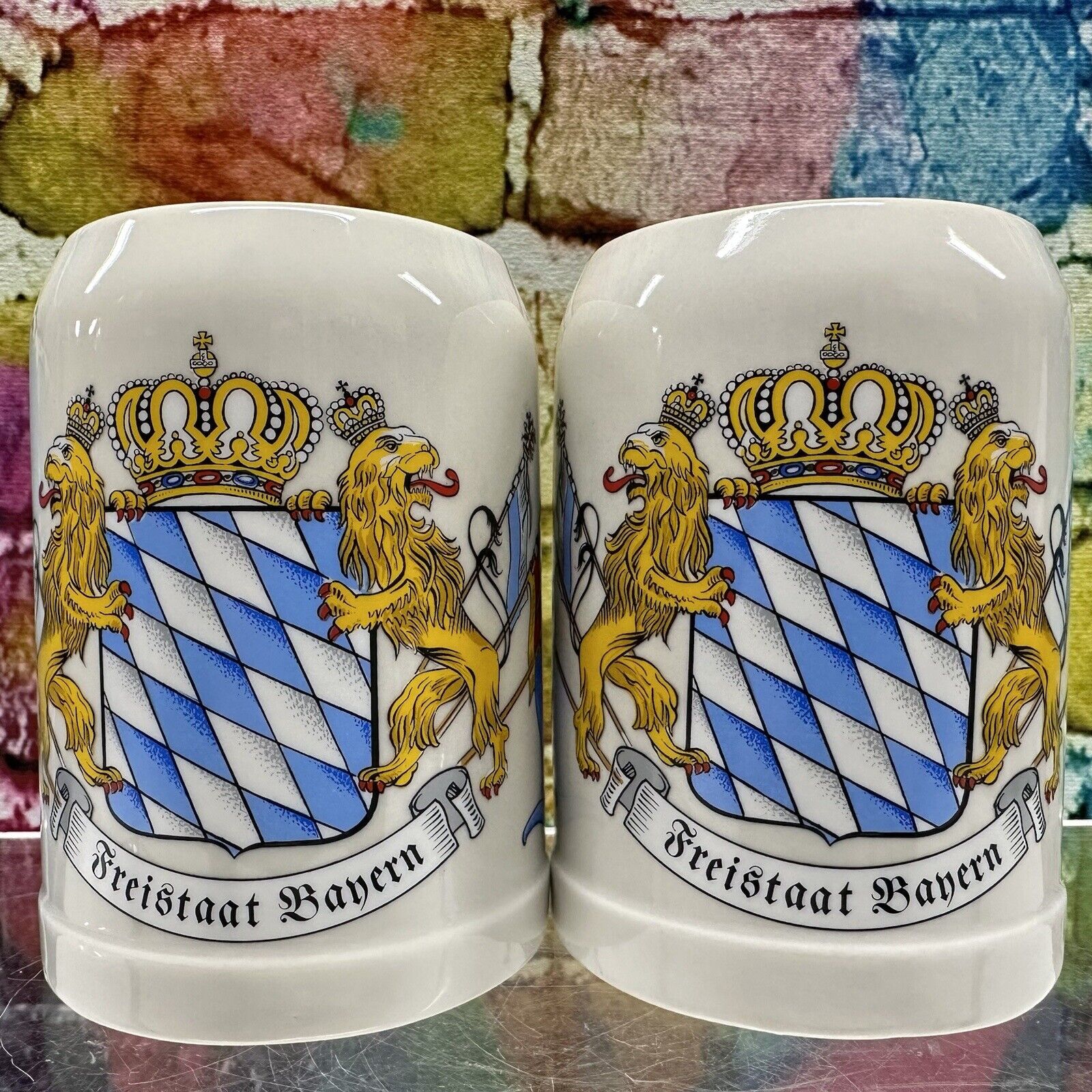 Freistaat Bayern Stoneware Beer Stein Mug 0.5L Mug Free State of Bavaria Germany