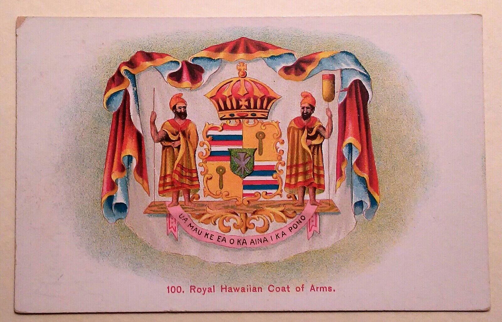1910\'s Royal Hawaiian Coat of Arms TH Hawaiian Islands Steiner PMC #100