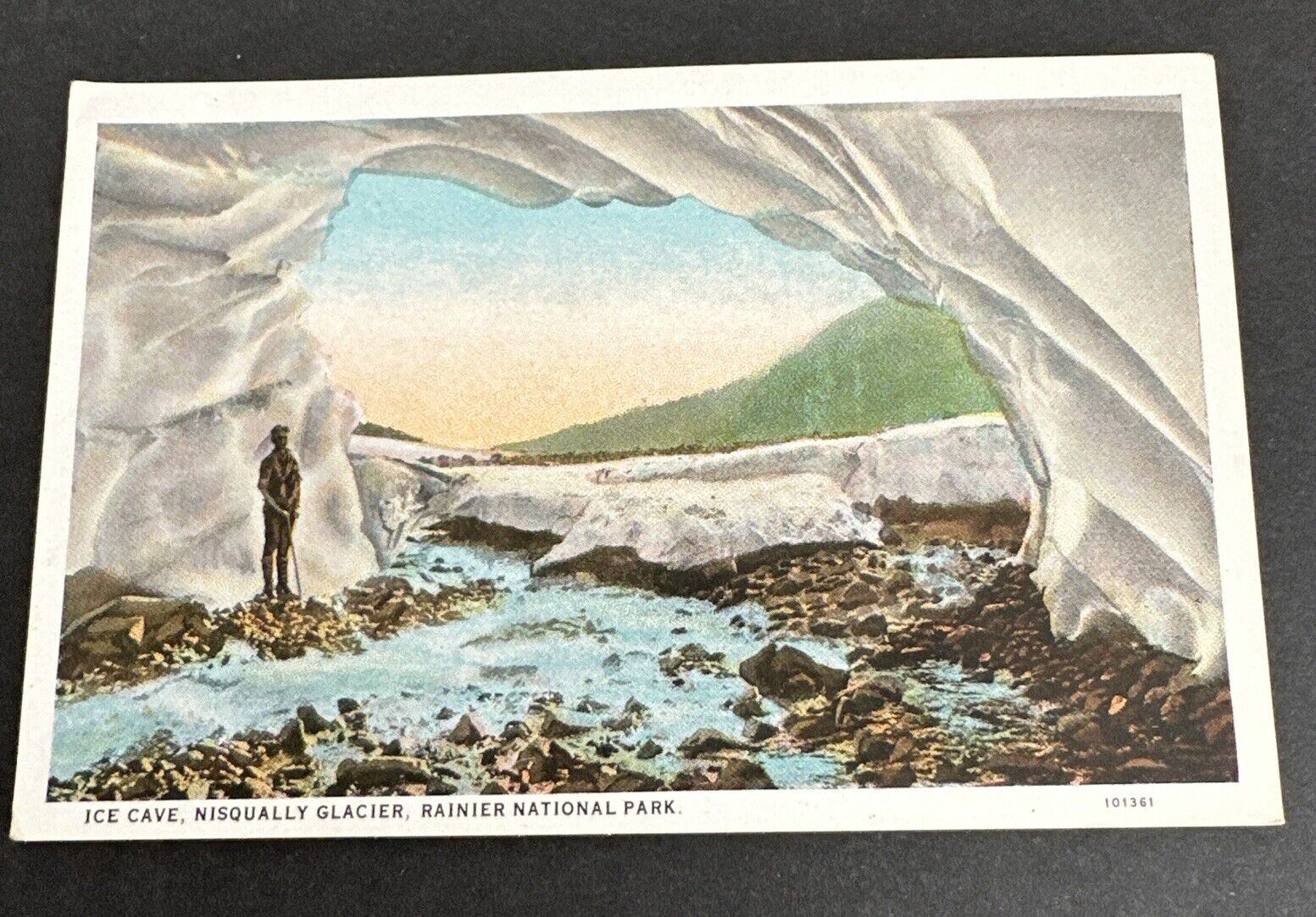 Vintage Postcard: Ice Cave, Nisqually Glacier, Rainer National Park ~ Washington