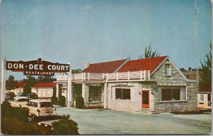 New Market, Virginia Postcard DON-DEE COURT AND RESTAURANT Roadside 1960s Unused