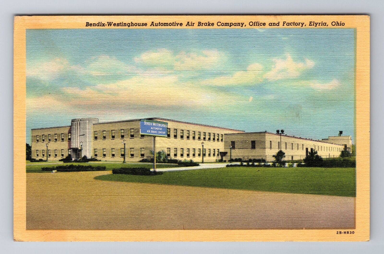 Elyria OH-Ohio, Bendix Westinghouse Auto Air Brake Company, Vintage Postcard