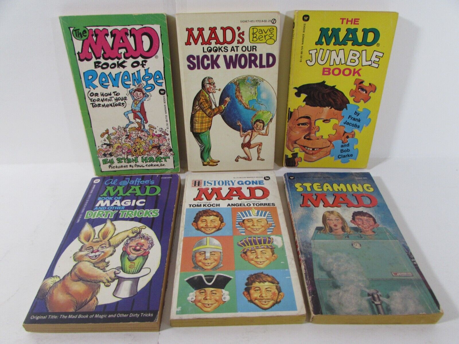 Lot of 6 Vintage MAD Magazine Paperback  Books  Alfred E Neumann  Jumble Book