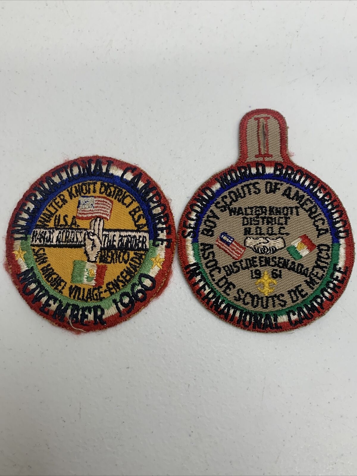 BSA International Camporee 1960 and 1961 Brotherhood Patches boy scouts