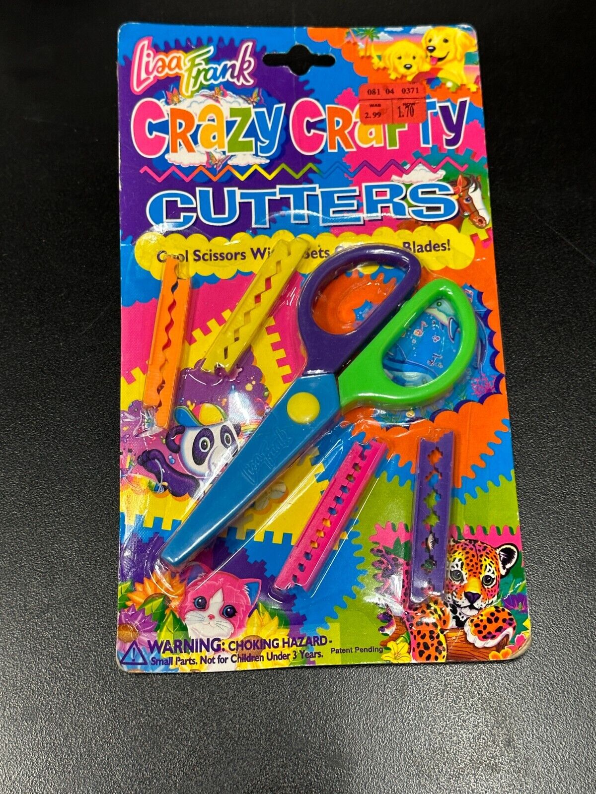 New Sealed Vintage Lisa Frank Scissors Crazy Crafty Cutters 4 Blades