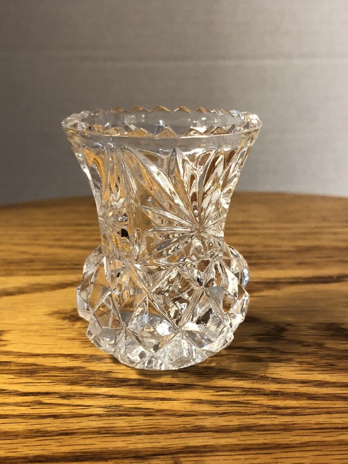 Vintage Miniature Cut Glass Bud Vase.