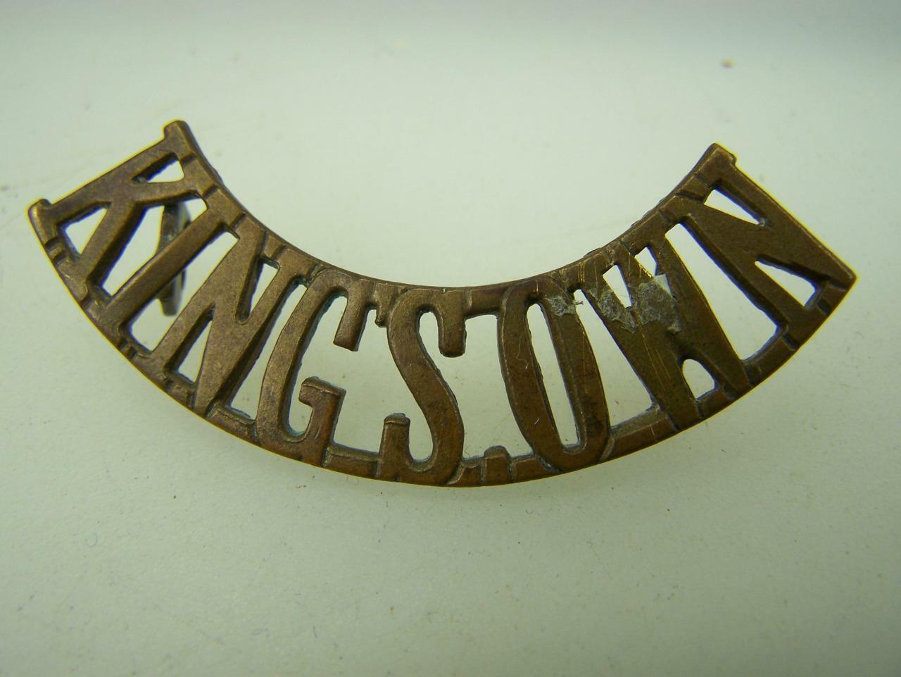 WW1 Kings Own Royal Lancaster Regiment shoulder title metal badge           3361