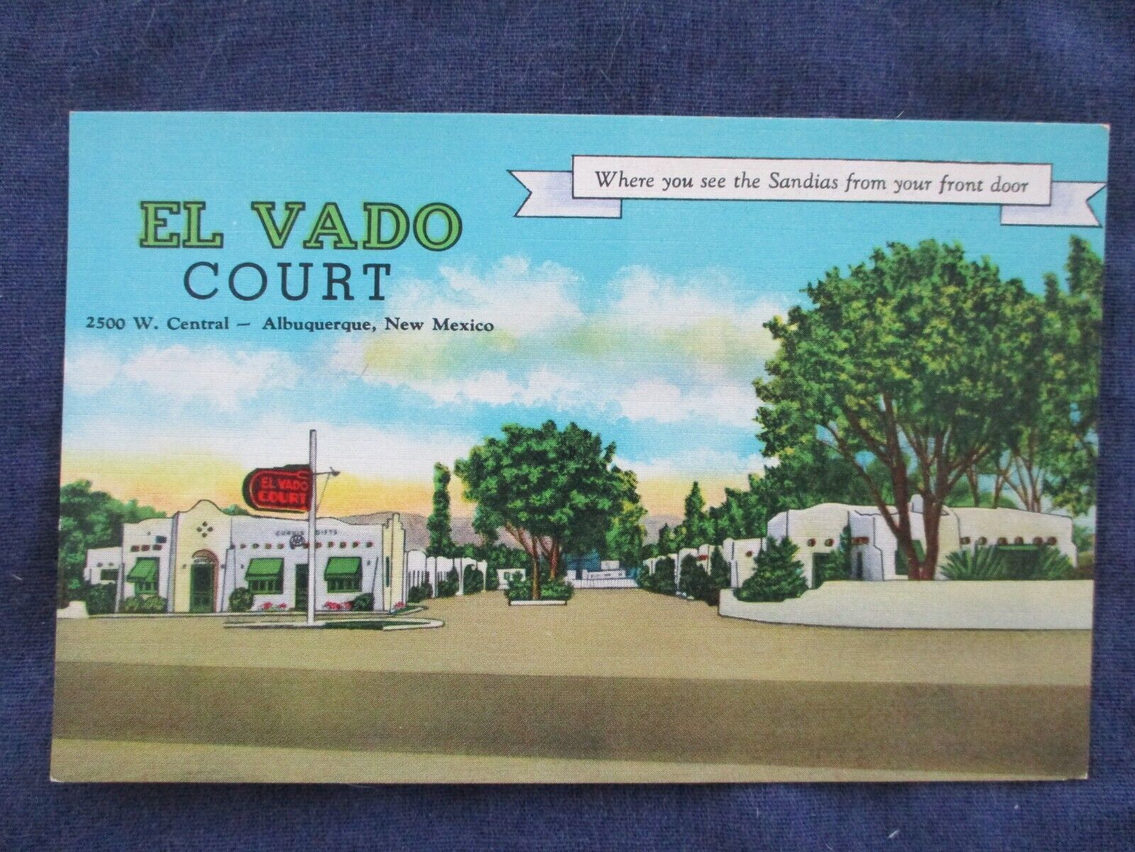 ca1950 Albuquerque New Mexico El Vado Court Motel Route 66 Postcard
