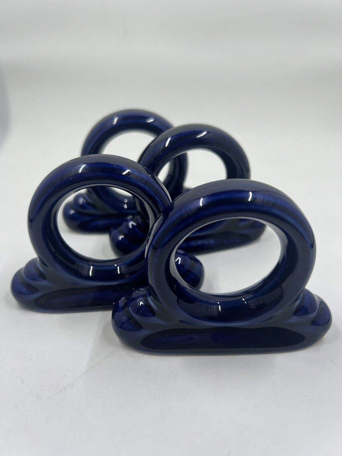 Fiesta Cobalt Blue Napkin Rings Ceramic Napkin Holders Set of 4
