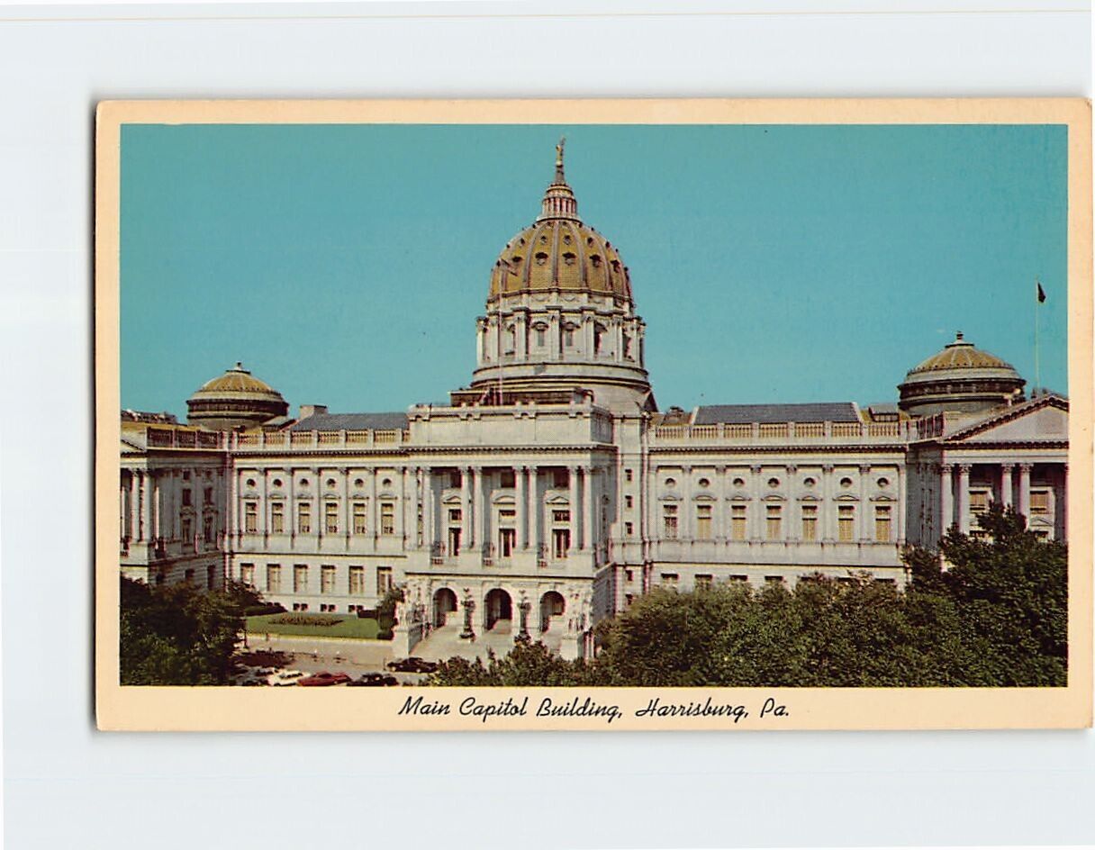 Postcard Main Capitol Building Harrisburg Pennsylvania USA