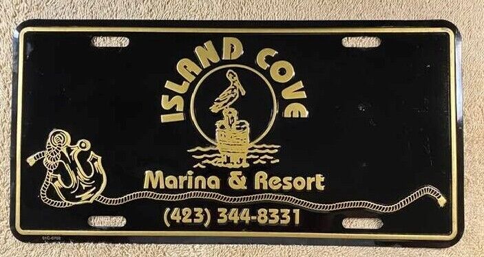 Island Cove Marina & Resort Pelican Booster License Plate Harrison Tennessee 