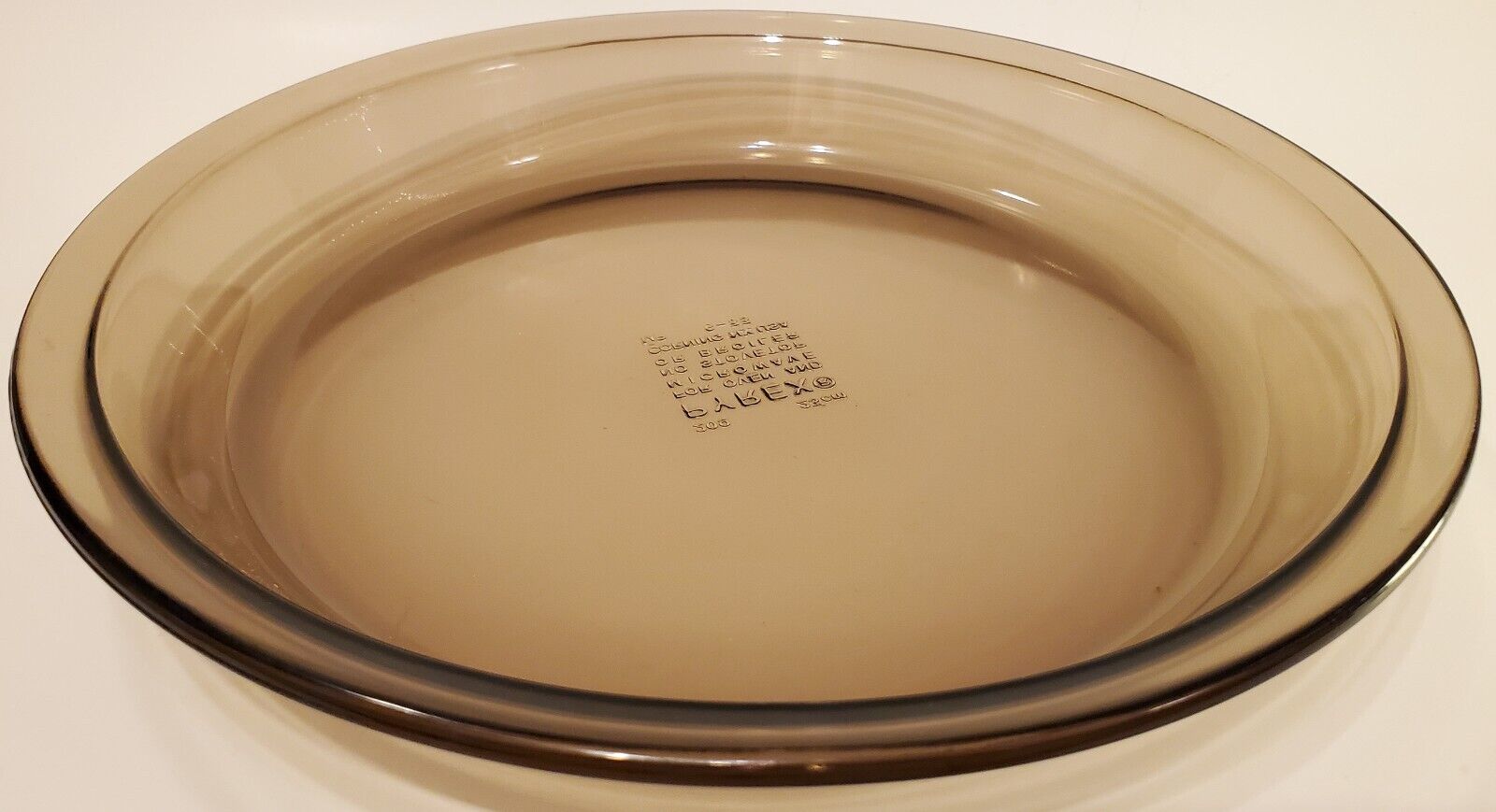Vintage PYREX Smokey Amber 9 Inch Glass Pie Plate #209