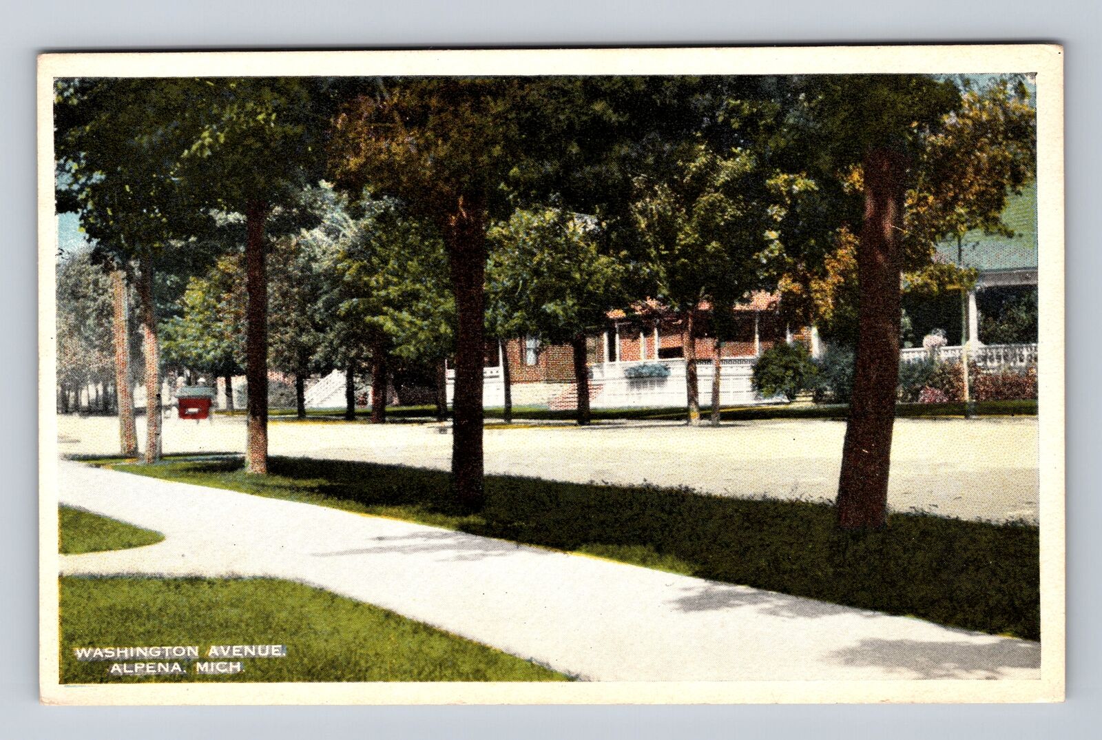 Alpena MI-Michigan, Washington Avenue Residences, Antique, Vintage Postcard