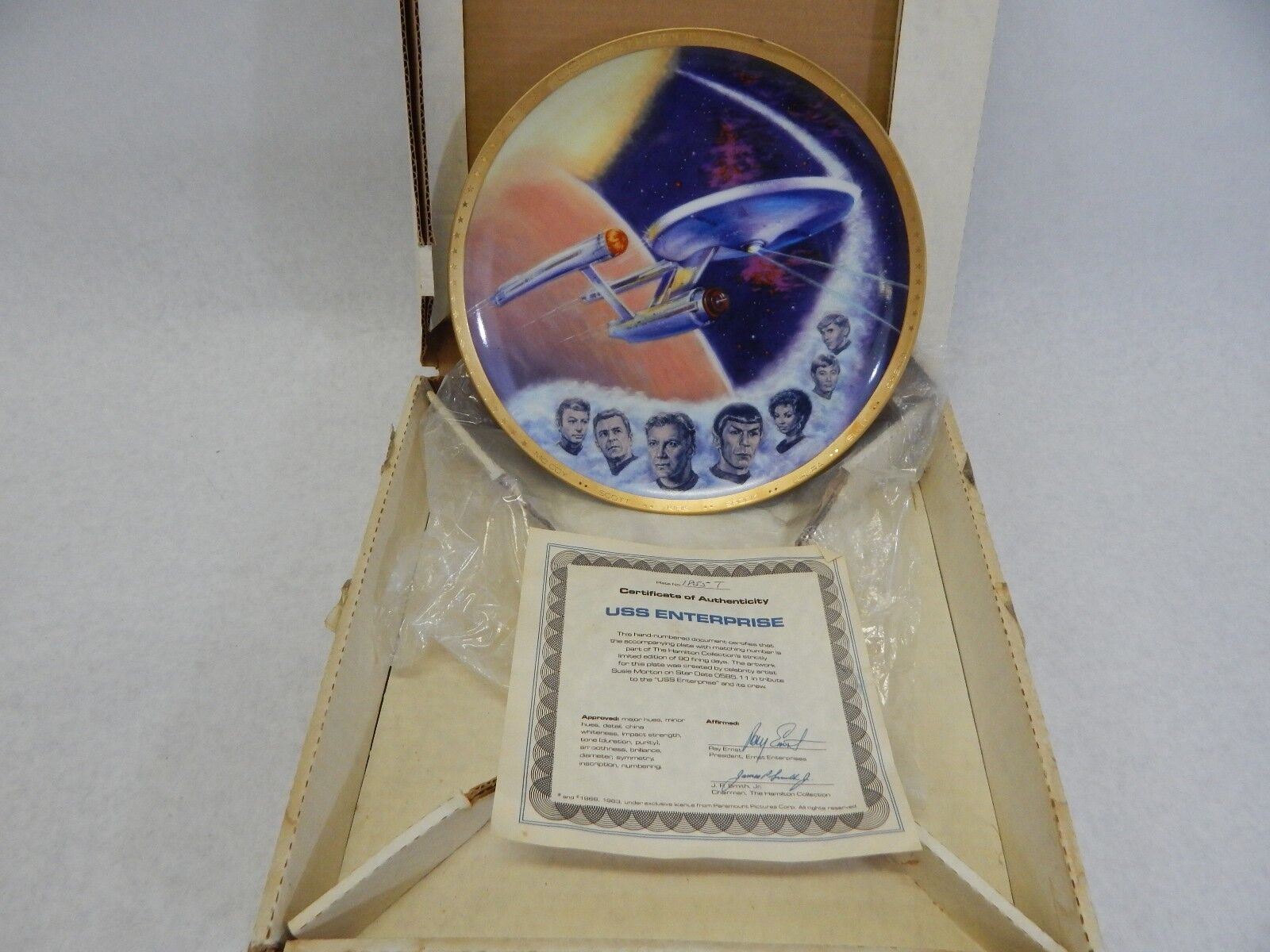 9 STAR TREK THE HAMILTON COLLECTION BY ERNST COLLECTOR PLATES  ALL WITH COA