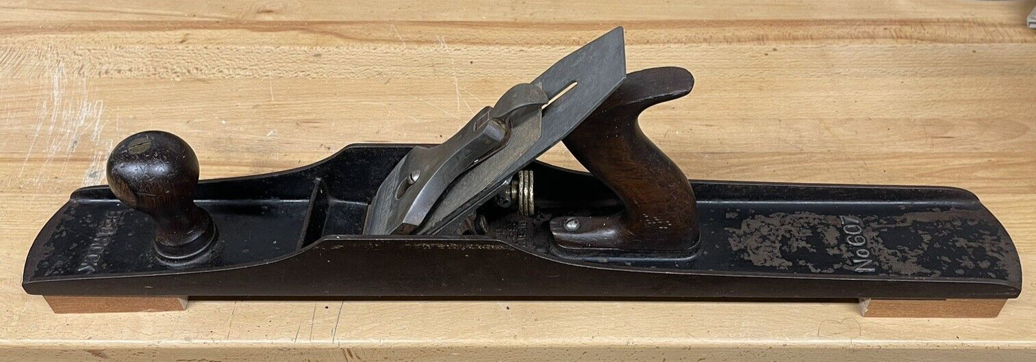 Vintage Stanley Bedrock No. 607 Smooth Bottom Plane  Double Patent