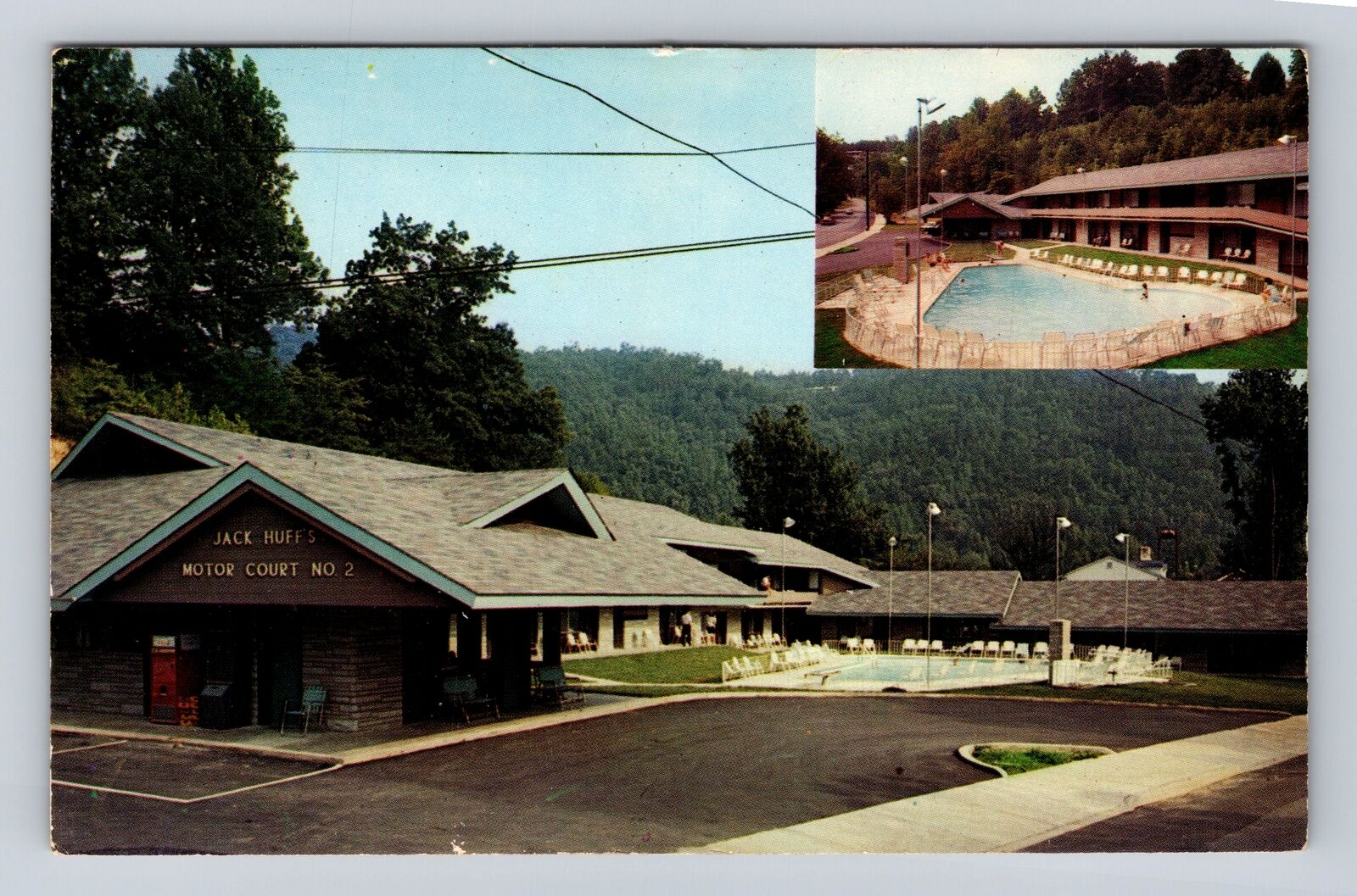 Gatlinburg TN-Tennessee, Jack Huff\'s Motor Court, Advertising, Vintage Postcard