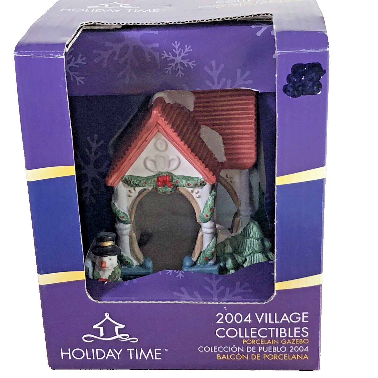 Holiday Time 2004 Porcelain Gazebo House Christmas village accessory New in Box