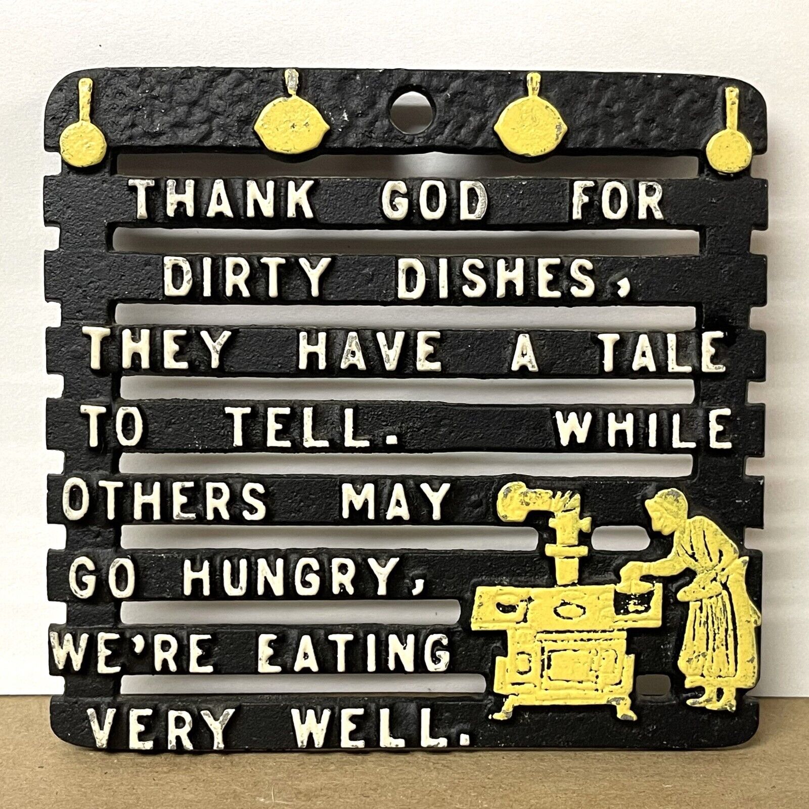 CAST IRON Kitchen TRIVETS & SIGNS Vintage HUMOR Funny Sayings  - CHOICES