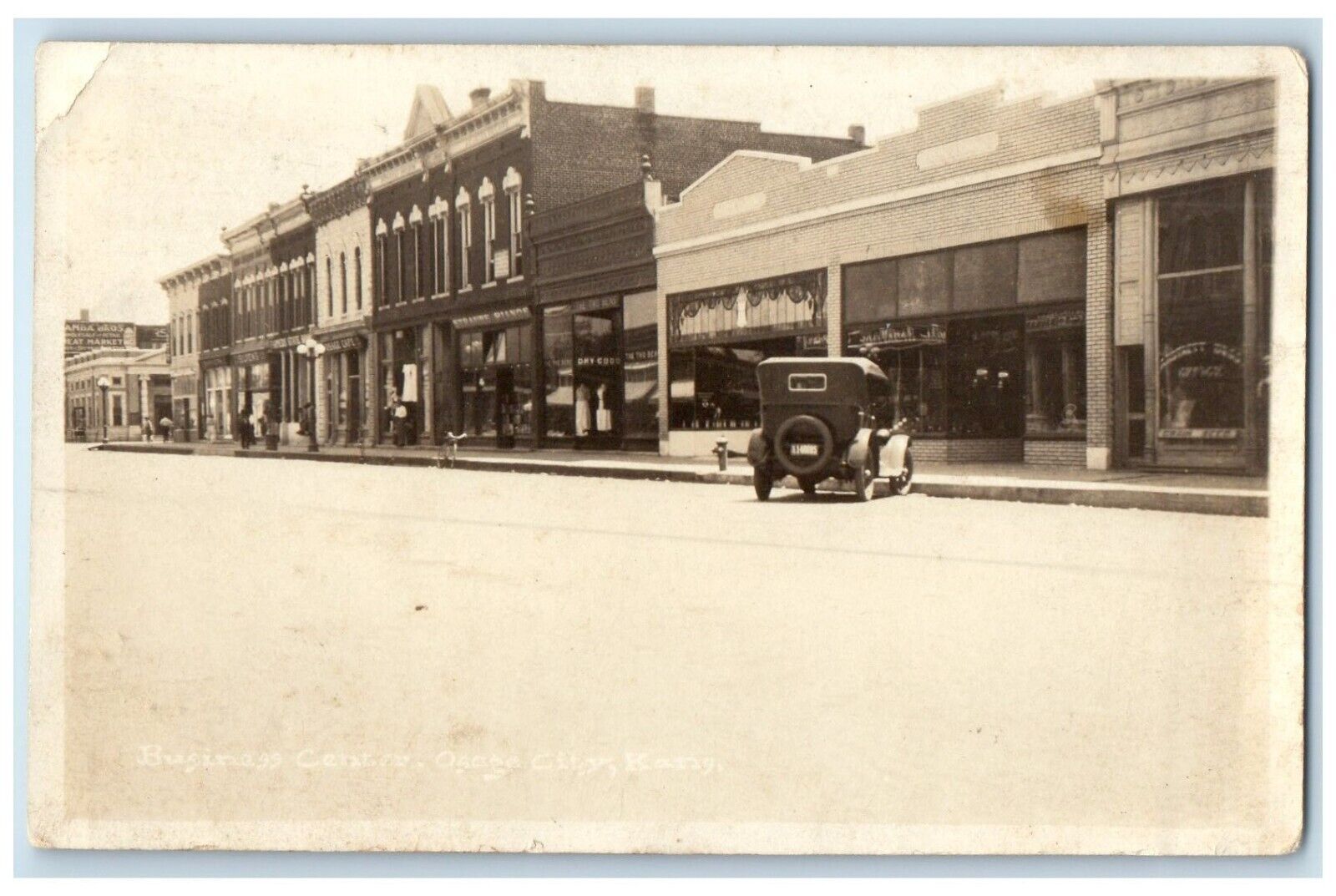 Business Center Dry Goods Car Osage City Kansas KS RPPC Photo Antique Postcard