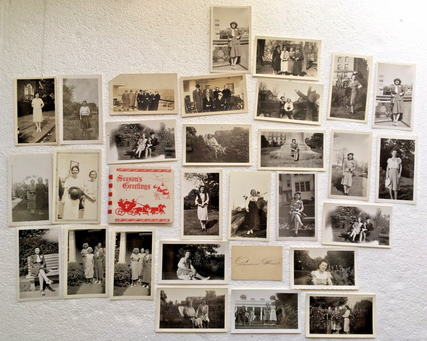 Vintage 25 Black & White Photo Lot Of Pauline Shank With Signed Card & Photobook
