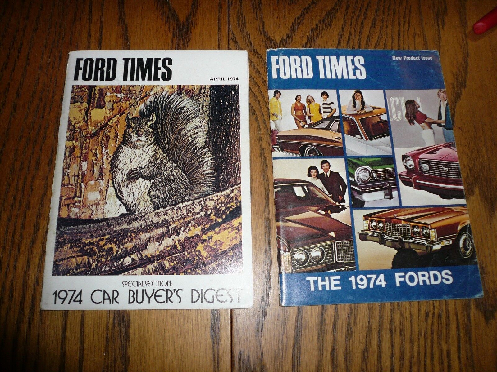 1973 November New Car Issue 1974 April Ford Times Magazines - Two