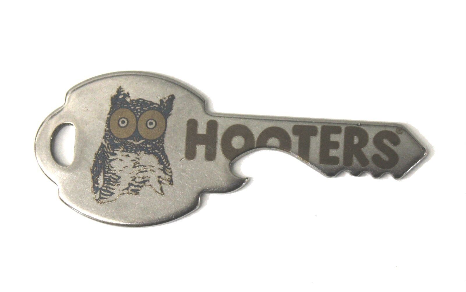 Hooters Collectible Stainless Steel Brewzkey Car Key Chain Owl Bottle Opener