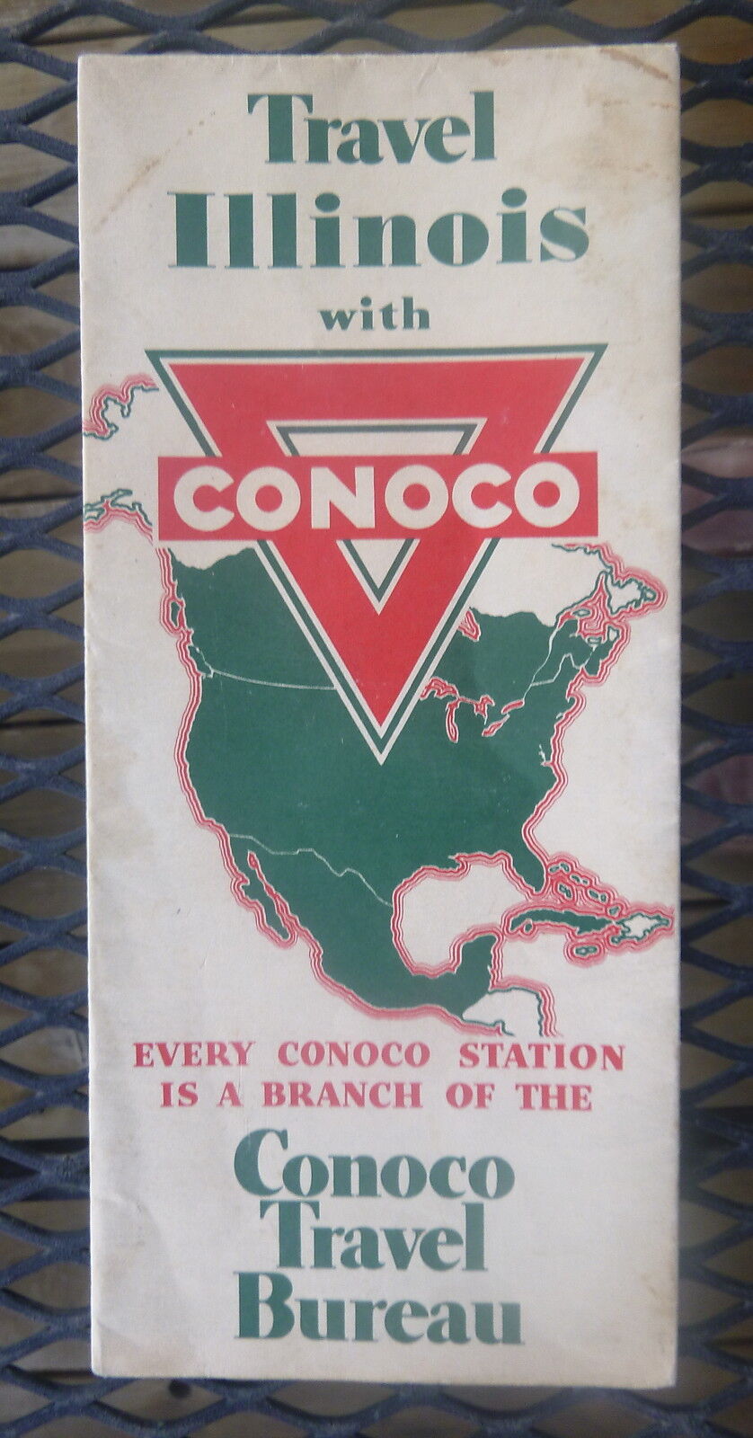 1937 Illinois  road map Conoco  oil  gas route 66