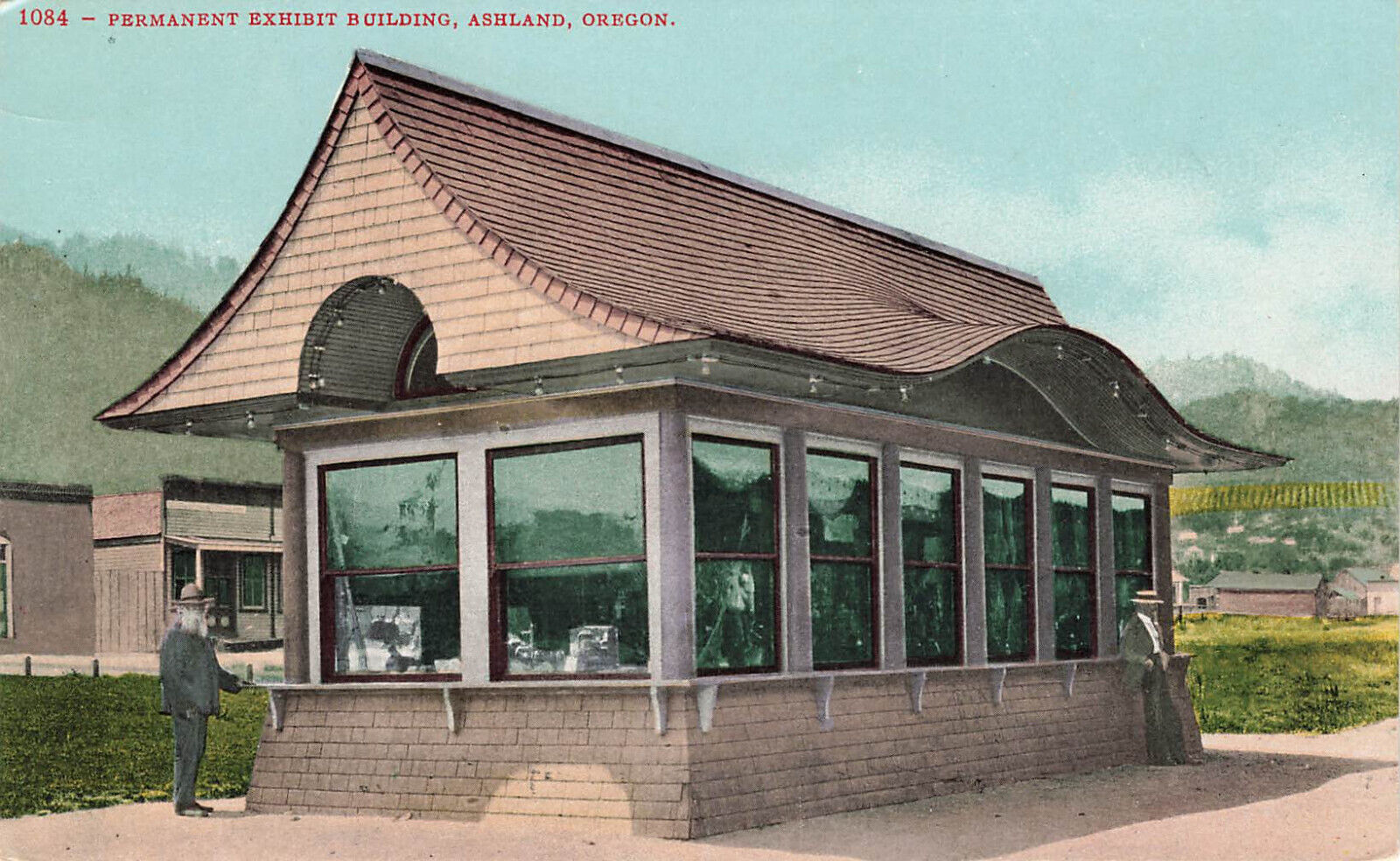 PERMANENT EXHIBIT BUILDING POSTCARD ASHLAND OR OREGON 1910