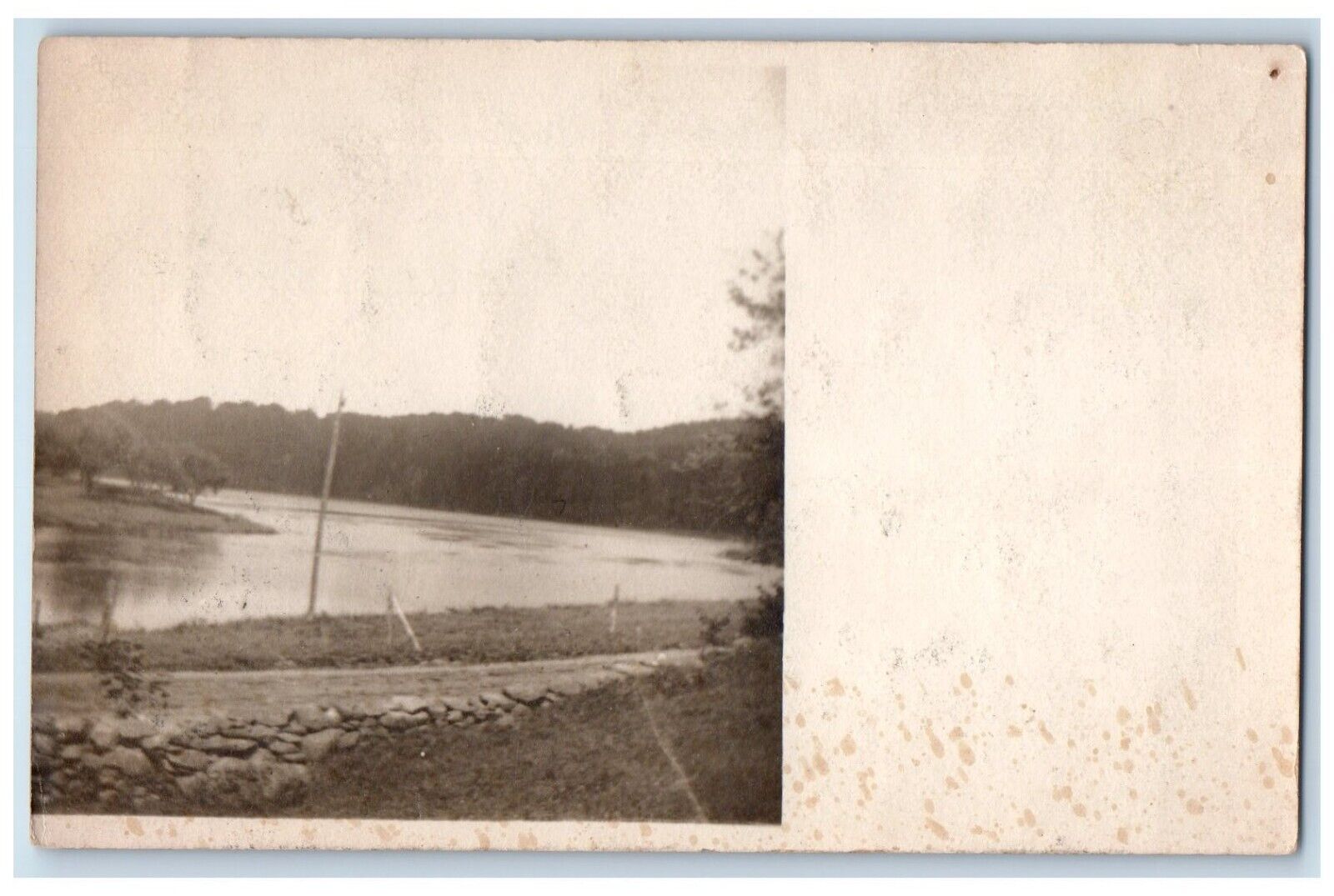1908 River View Dirt Road Jacksonville Vermont VT Antique RPPC Photo Postcard