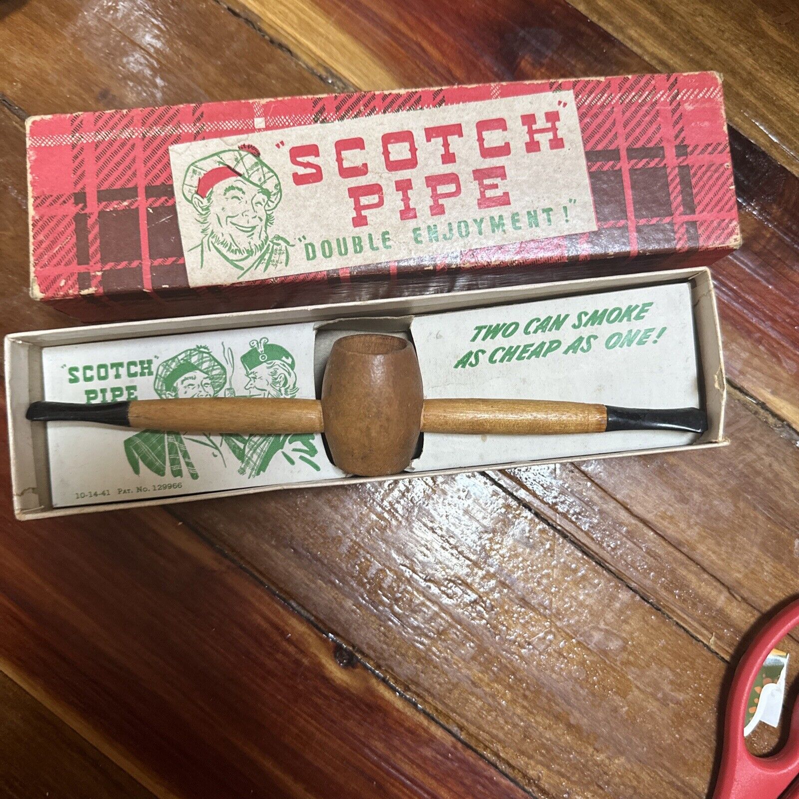 Vtg 1941 scotch pipe double enjoyment No 758 H Fishlove & Co In Box
