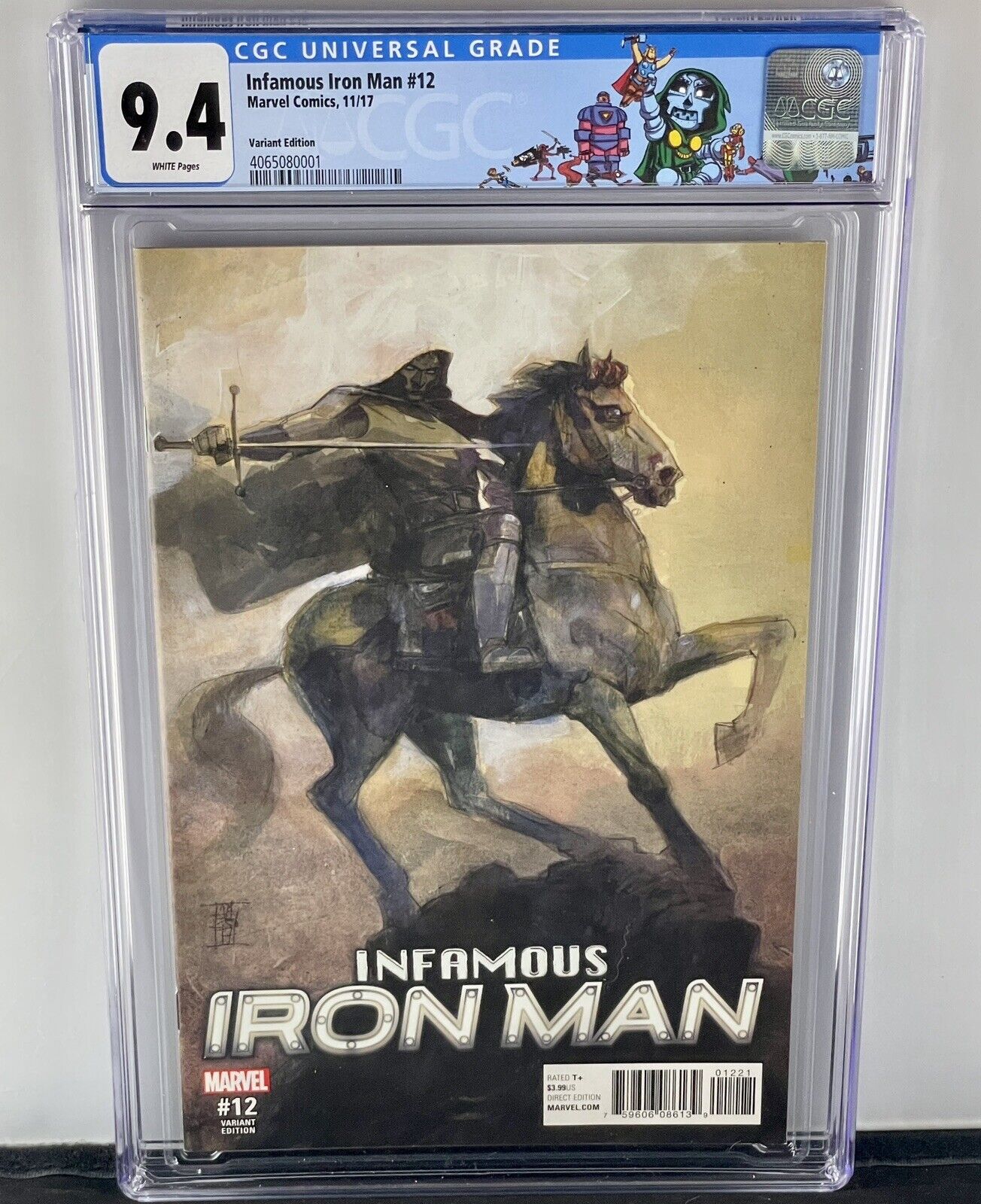 Infamous Iron Man #12 CGC 9.4 Alex Maleev Variant Dr. Doom Custom Label 2017