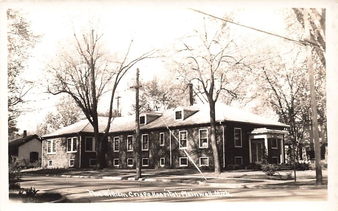 MI-Plainwell, Michigan-RPPC-The William Crispe Hospital c1940\'s