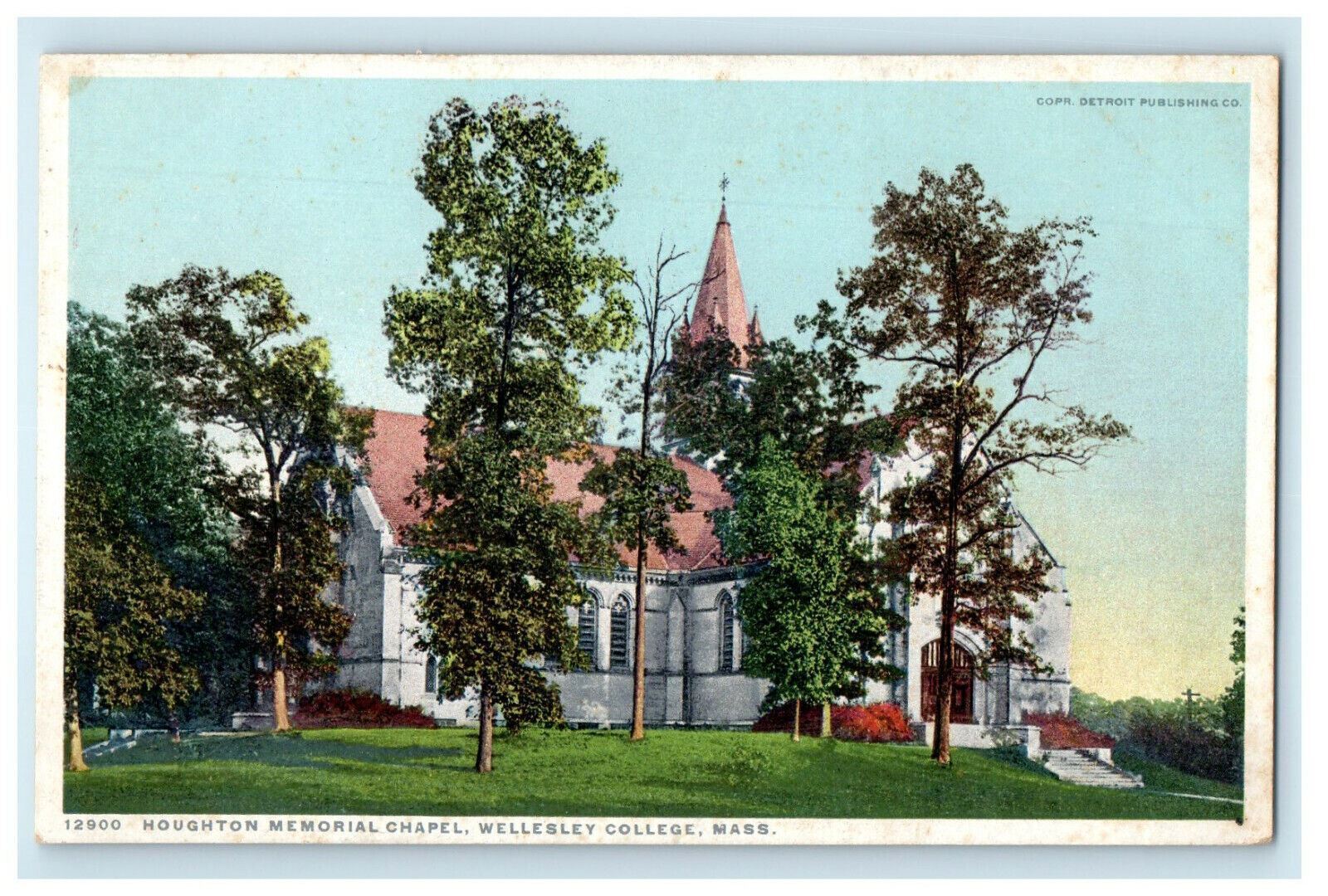 c1905s Houghton Memorial Chapel Wellesley College MA Phostint Postcard