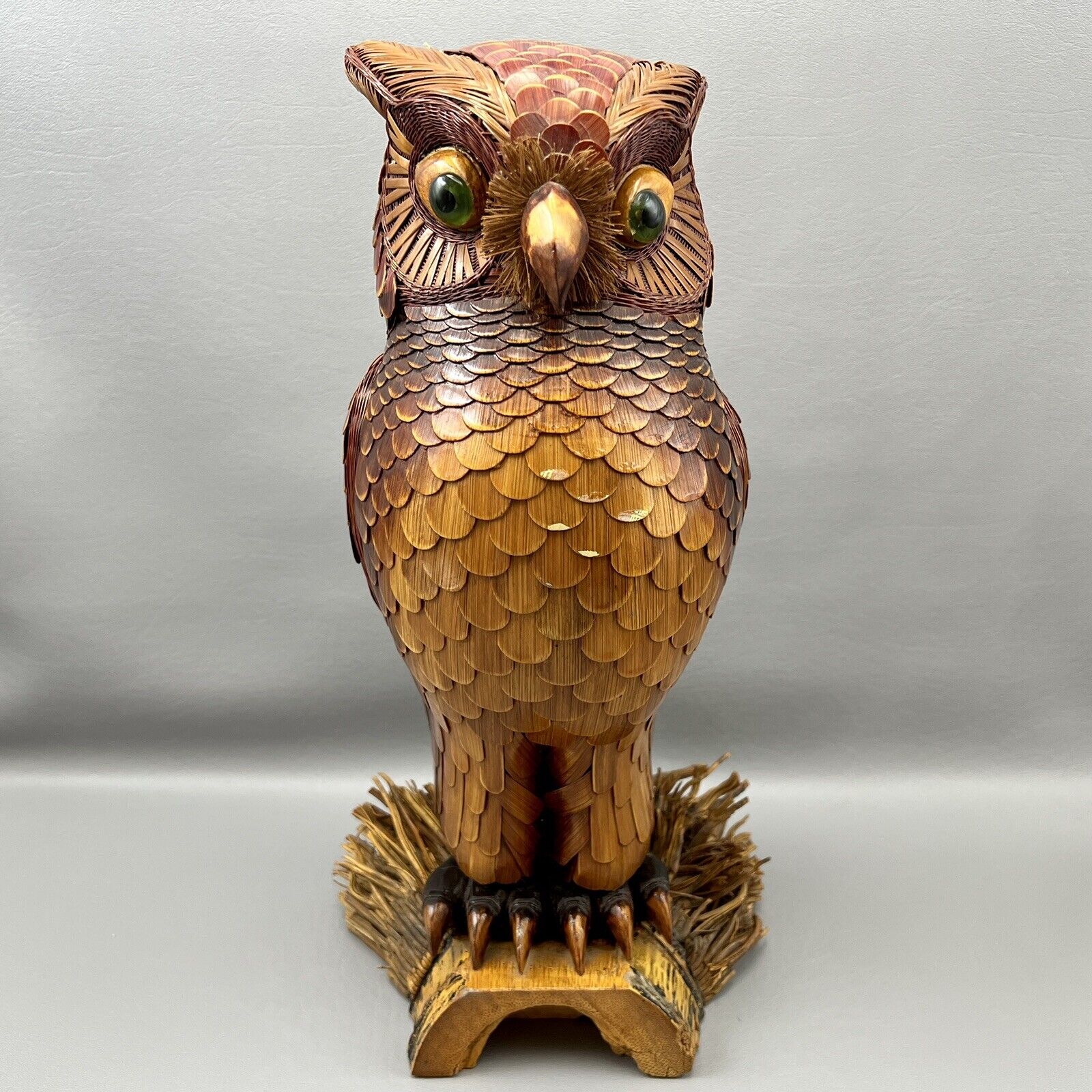 Vintage Mid Century Large Chinese Owl By Shanghai Handicrafts From The People\'s