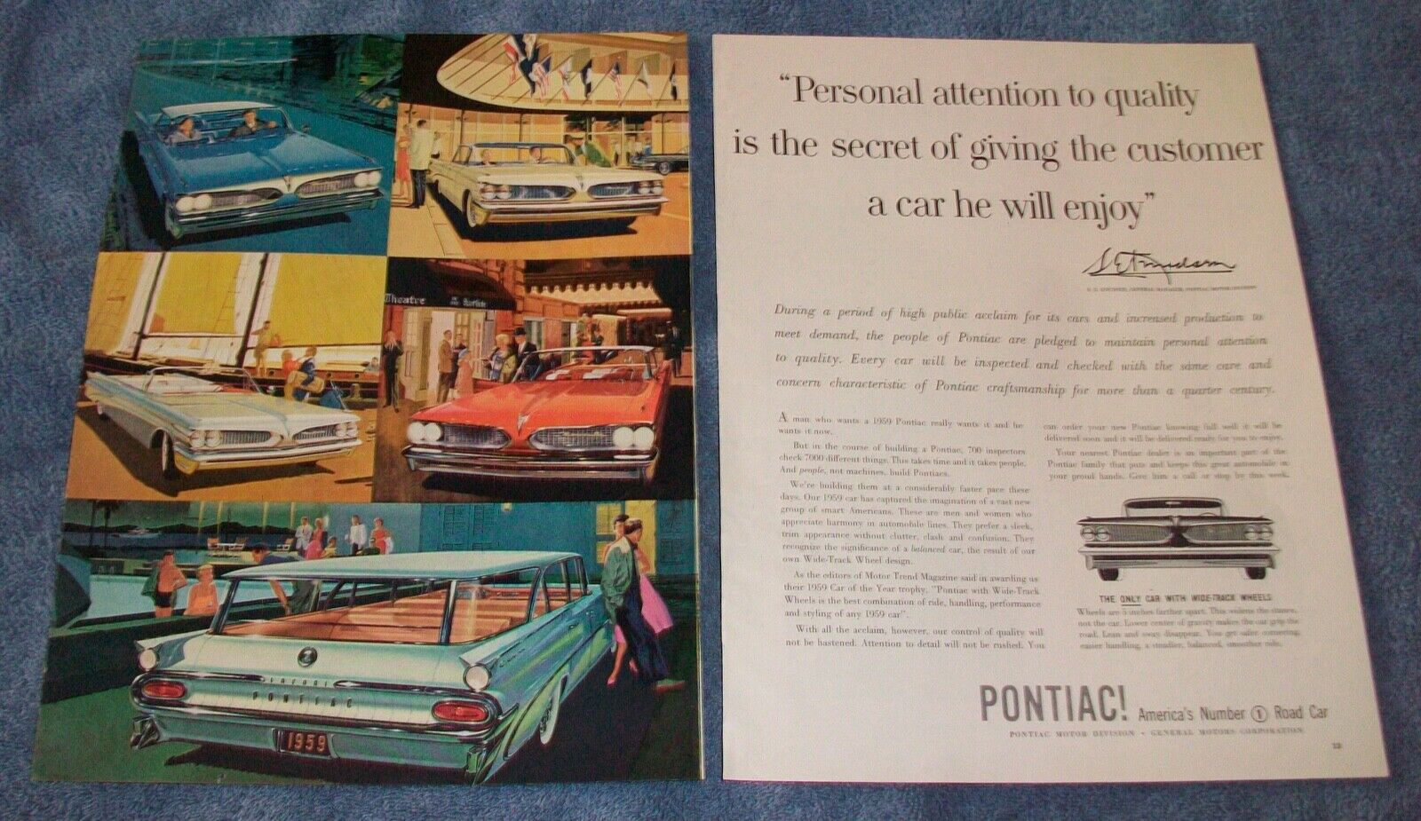 1959 Pontiac Bonneville Catalina Safari Vintage Color Ad