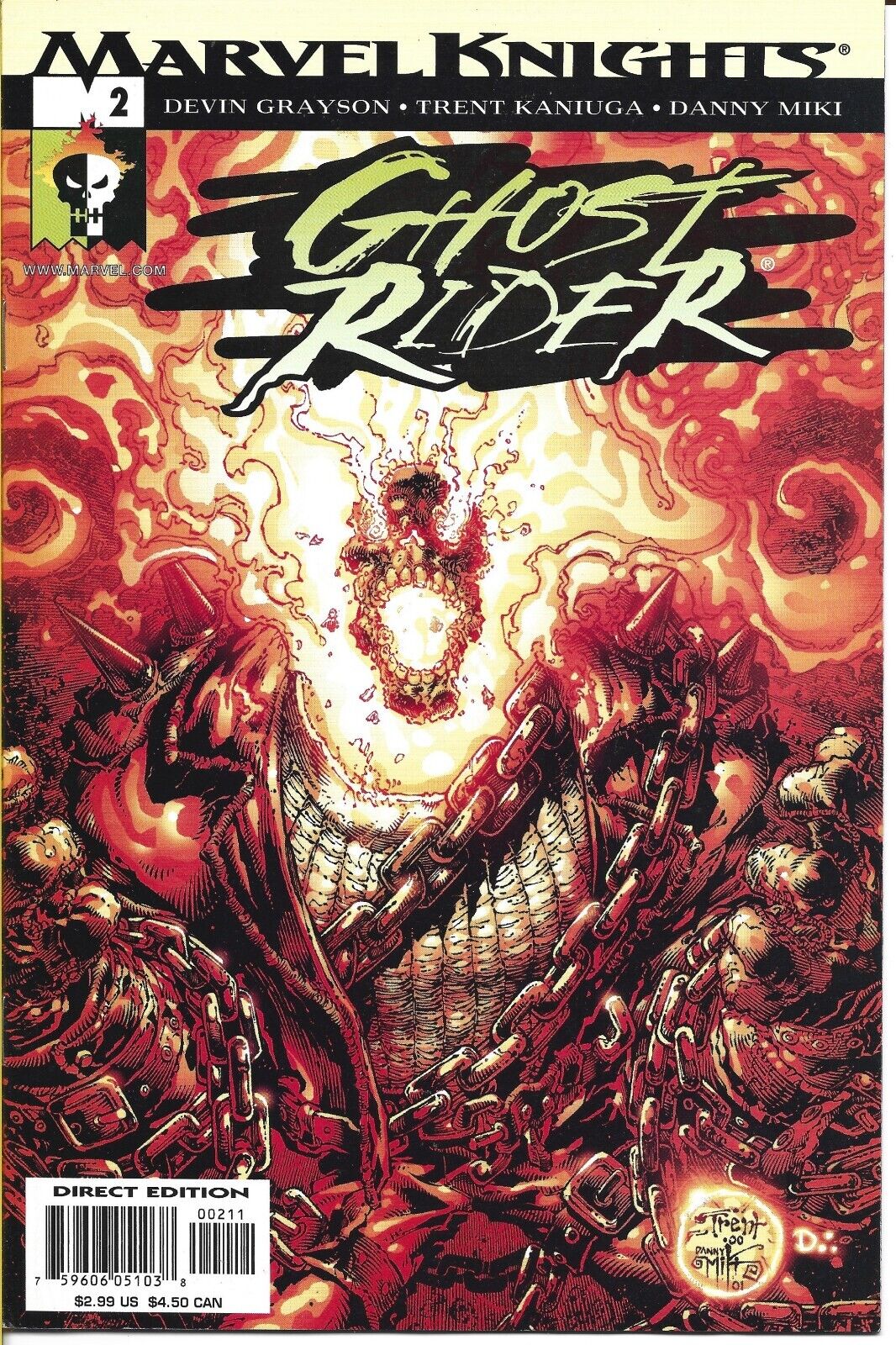 GHOST RIDER #2 MARVEL COMICS 2001 BAGGED AND BOARDED