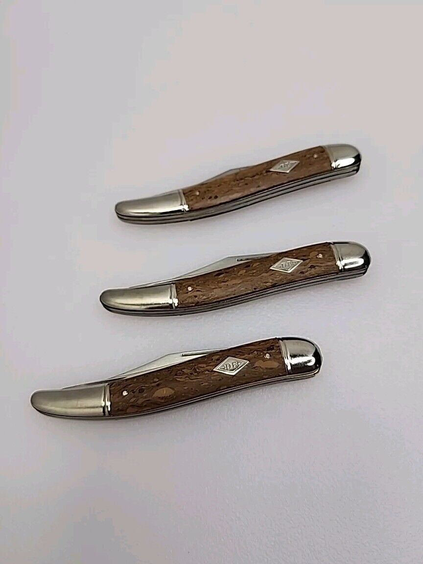 3 Vintage Imperial USA DE Toothpick Fish Knife Lot 2 Blades NOS