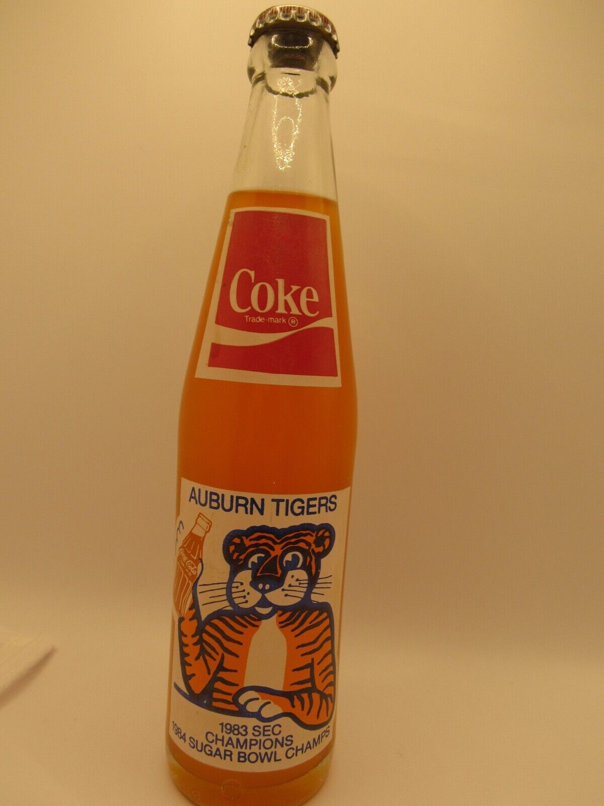 AUBURN TIGERS - Coca Cola Bottle  - 1983 SEC Football Champions - School Colors