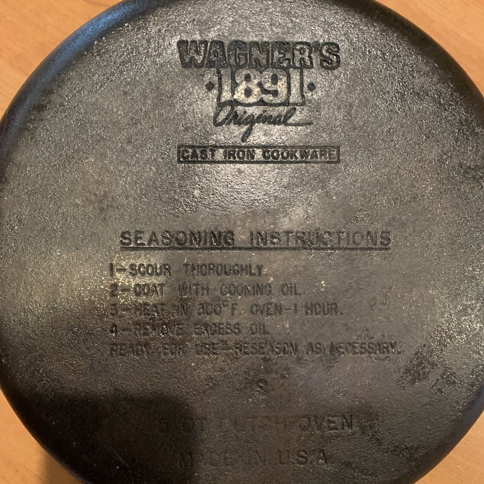 Wagner’s 1891 Original 5QT DUTCH OVEN Pot Pan Cast Iron w/ Glass Lid Made in USA