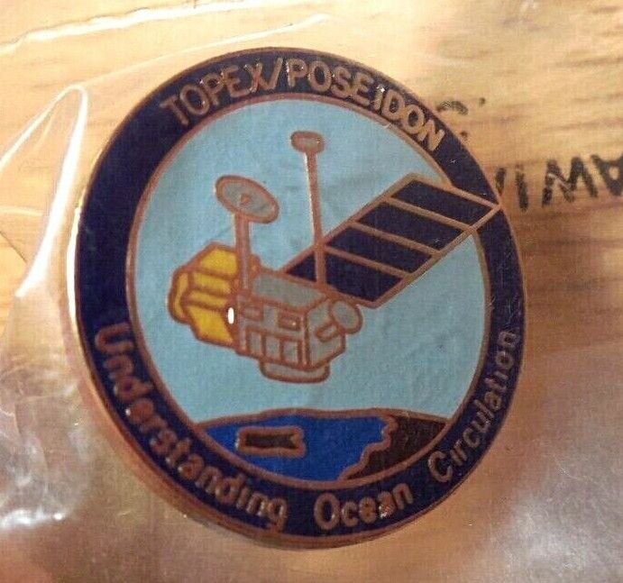 vintage NASA Topex Poseidon Mission Tie Tac Pin New Ocean Circulation 