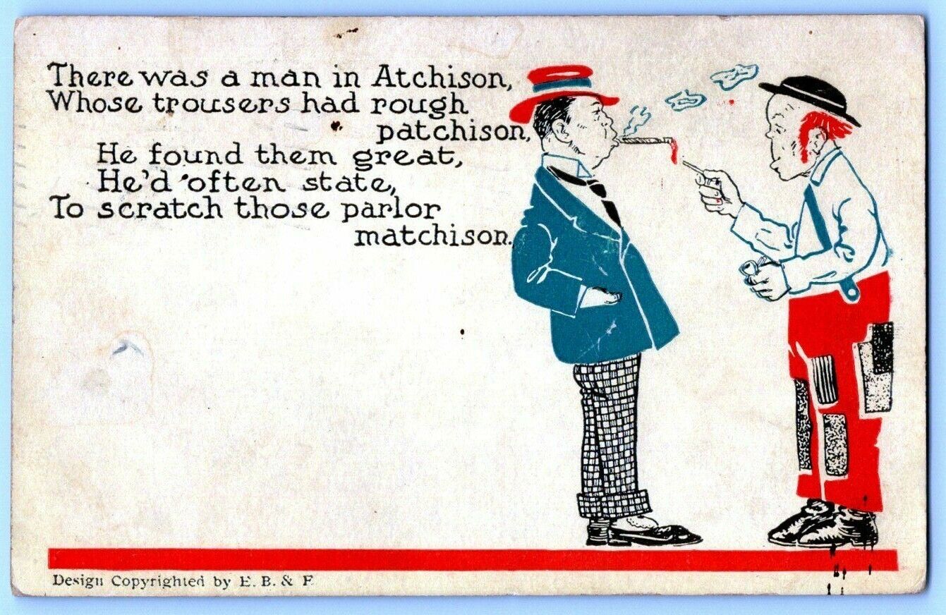 UDB Comic Postcard~ Poem~ There Was A Man In Atchison