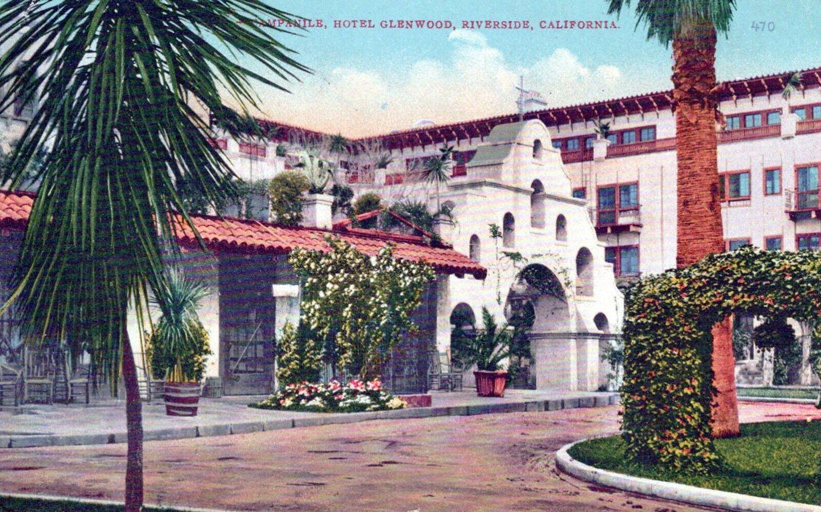 Hotel Glenwood Riverside California Vintage Divided Back Post Card