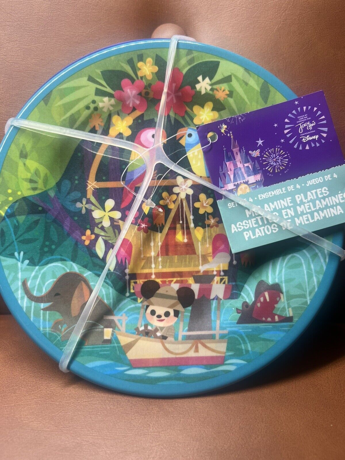 2023 Disney Parks Joey Chou Cinderella Castle Magic Kingdom Plastic Plate Set.