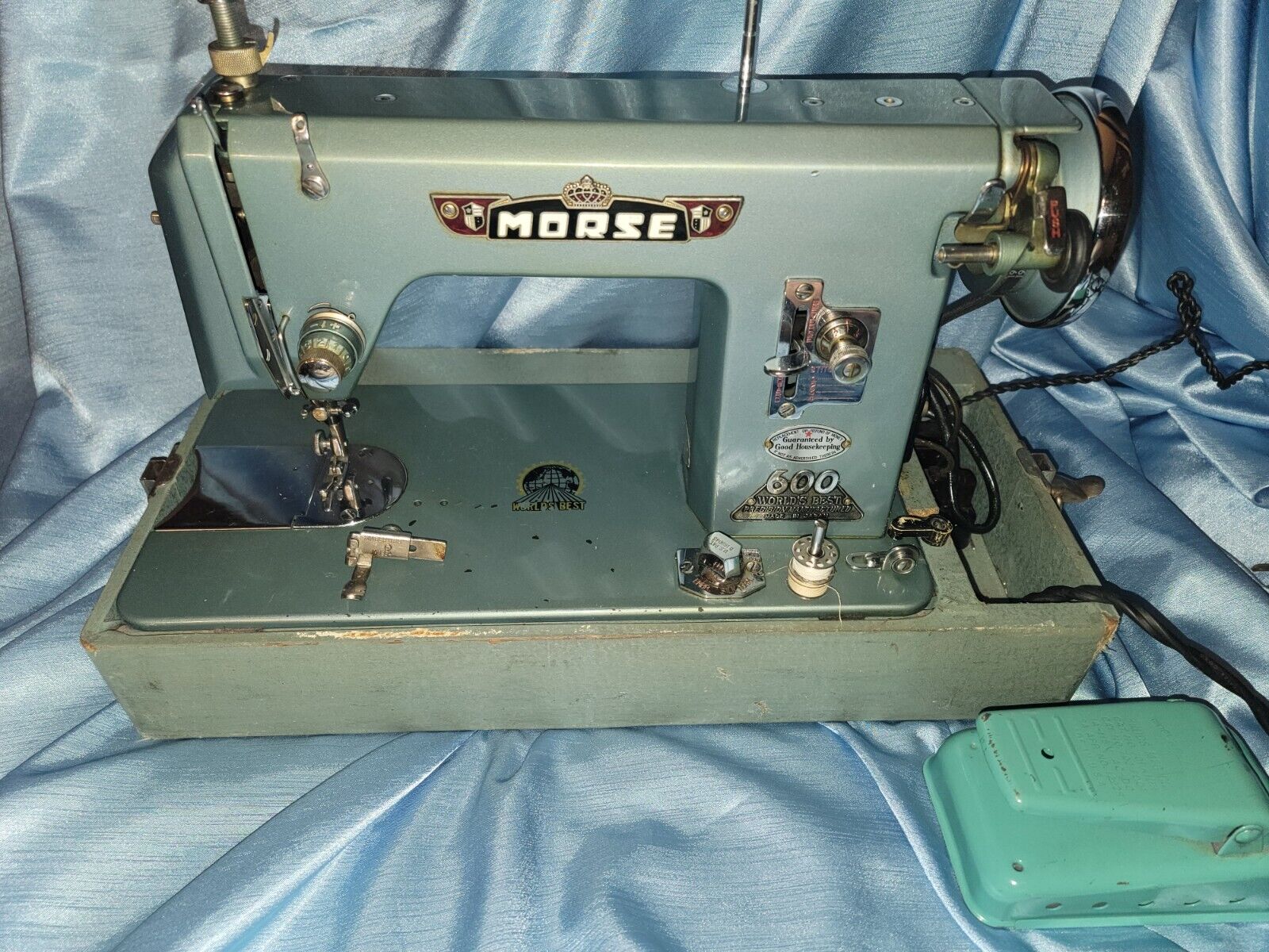 Vintage Working 1950s Morse 600 World's Best Sewing Machine In Box 