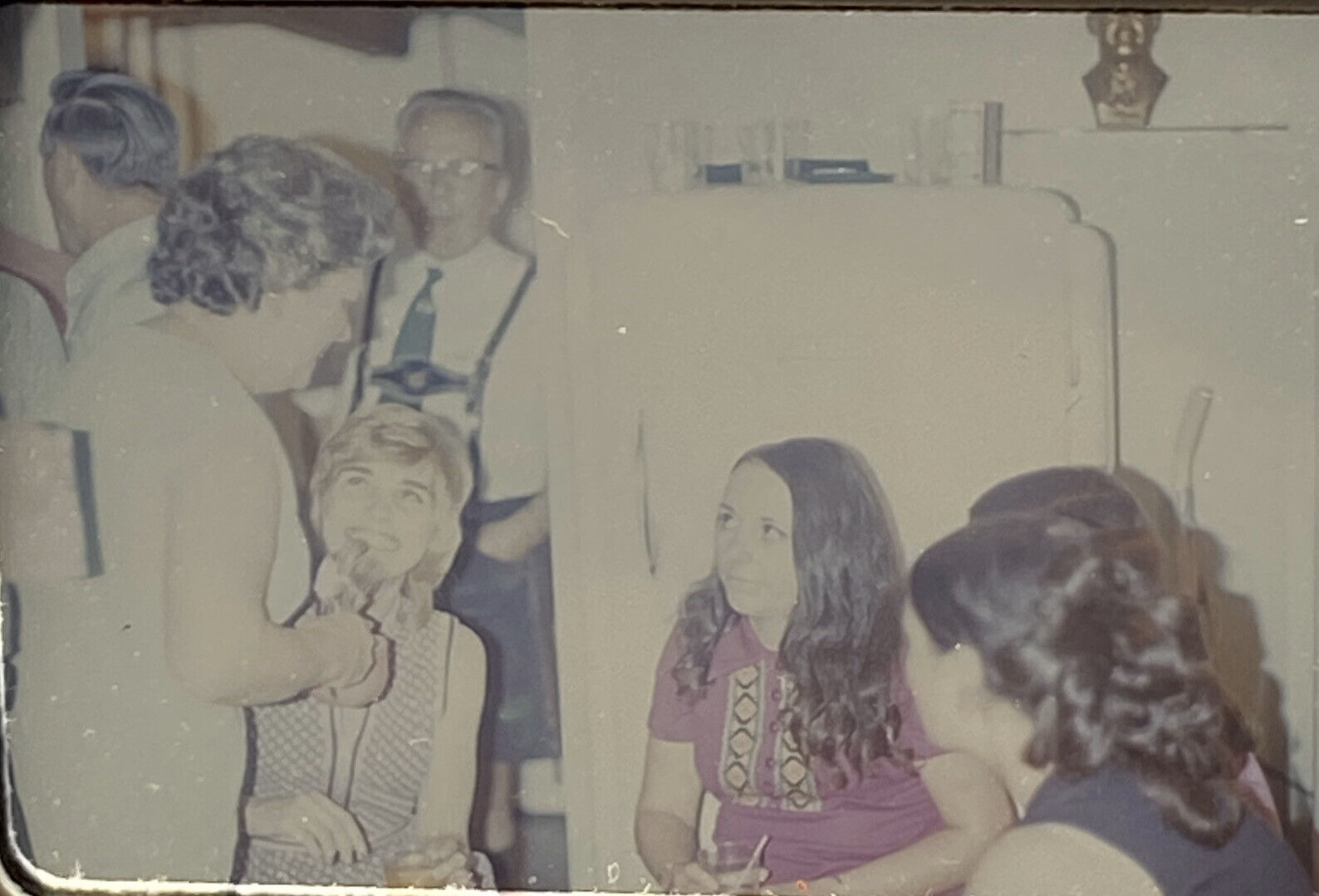 Vintage Photo Slide 1971 Pretty Blonde Smiling Short Hair After Wedding Party