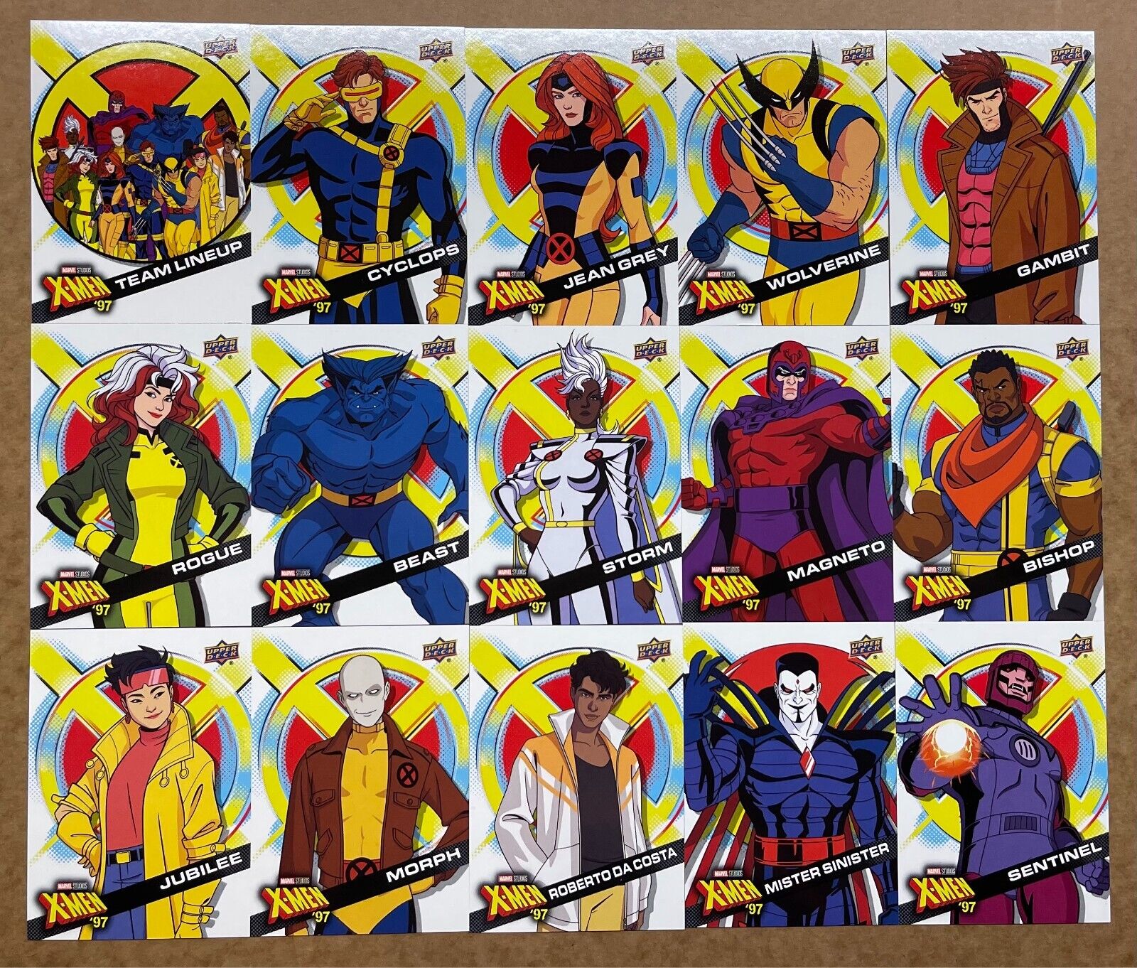 SDCC 2024 Upper Deck X-MEN \'97 Trading Card Base Set of 15 TCG Exclusive Marvel