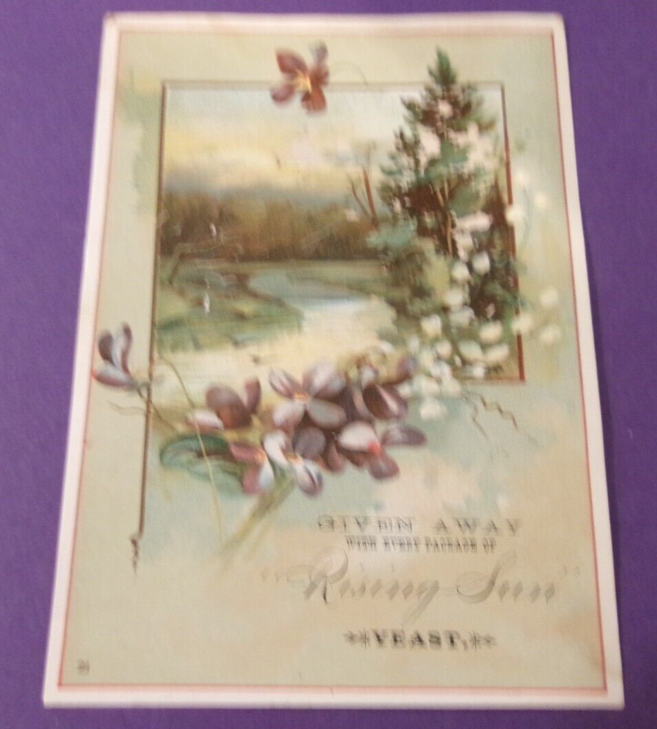 ANTIQUE VICTORIAN TRADE CARD ADVERTISING COLORFUL RISING SUN YEAST