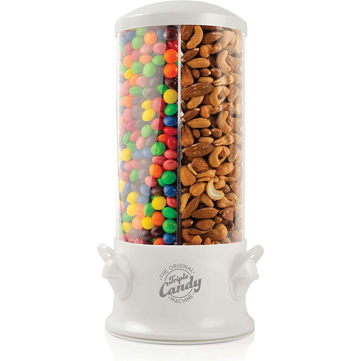 Rotating Triple Candy Dispenser 360 degree rotating base-Easy To Open and Fill