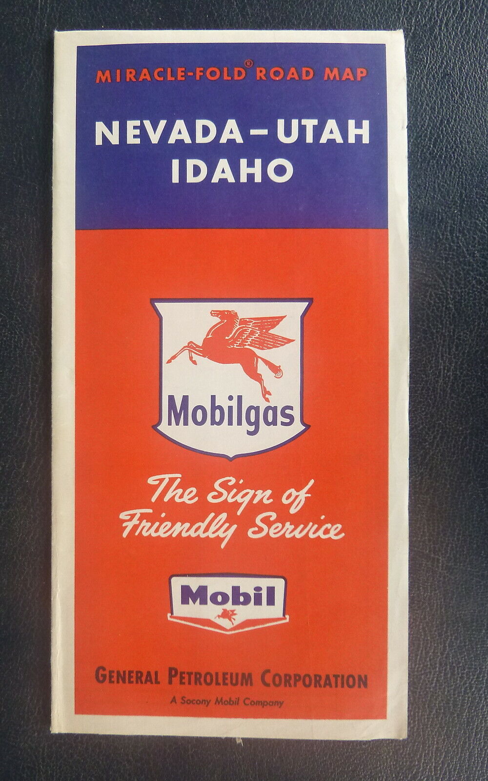 1956 Nevada Utah Idaho  road map General Petroleum oil  gas Mobil