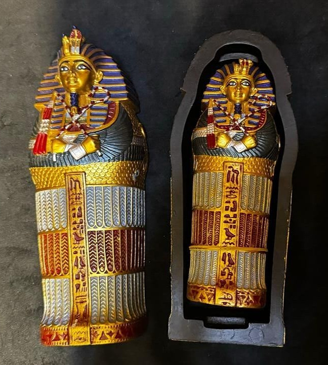 RARE ANCIENT EGYPTIAN ANTIQUITIES 2 Coffin Pharaonic King Tutankhamun Egypt BC